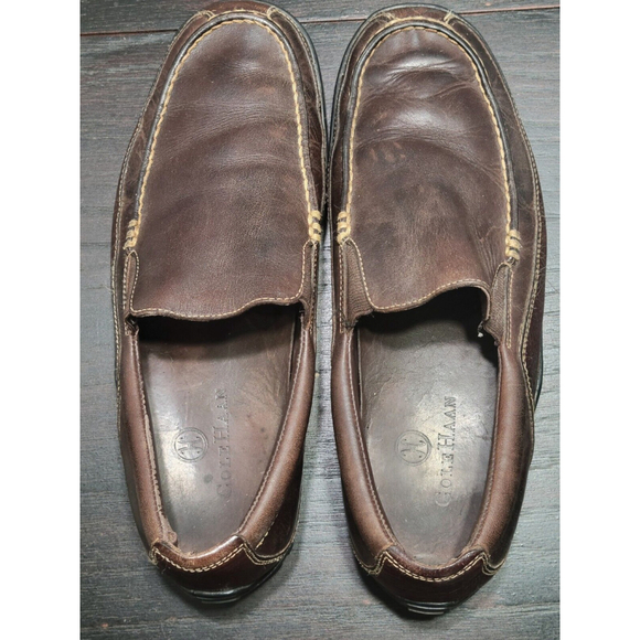 Cole Haan Mens 8.5 Vibram Tucker Venetian Loafers - French Roast - C04059 - Picture 1 of 9